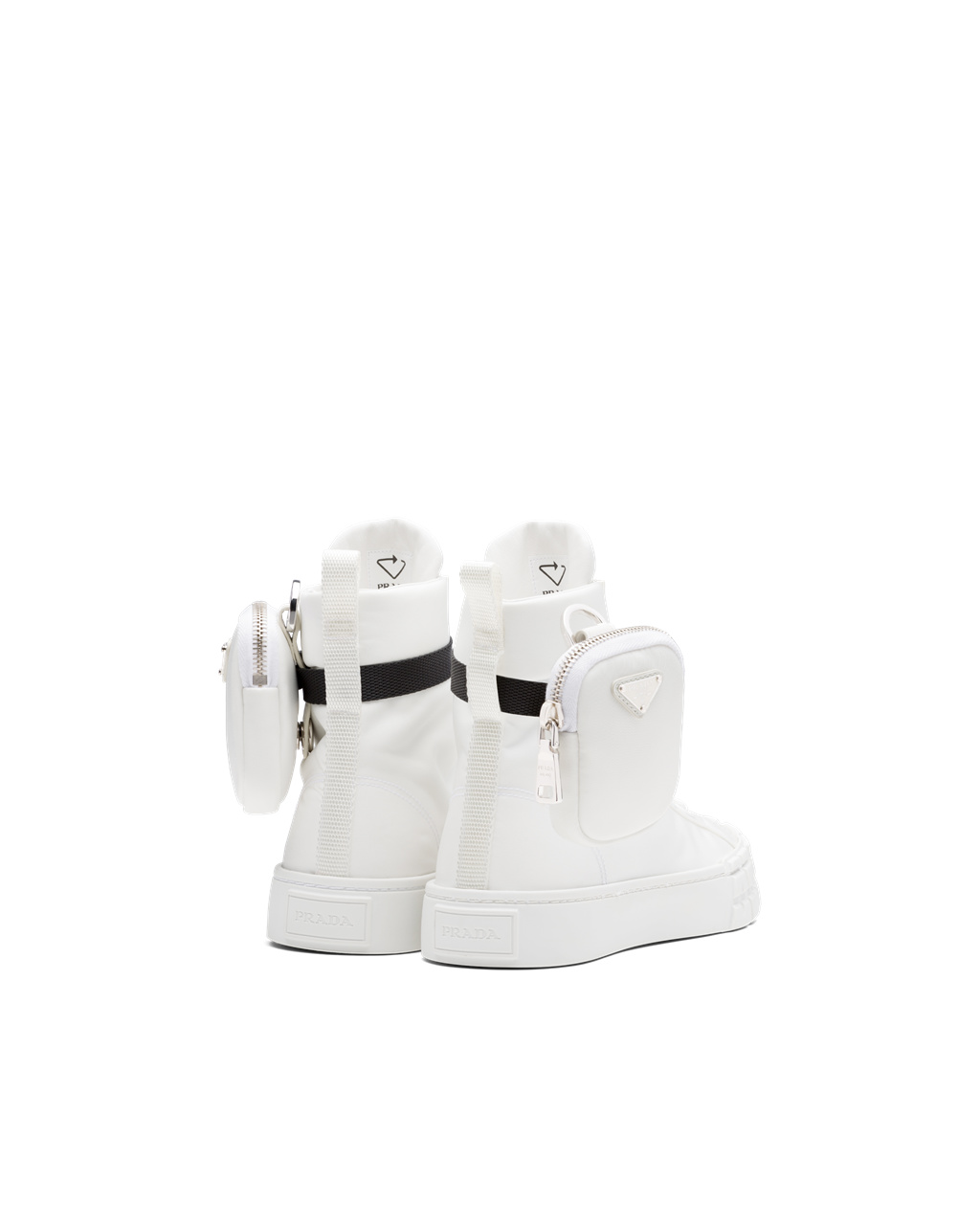 Prada Wheel Re-nylon Gabardine High-top Sneakers Fehér | PTKWQV072