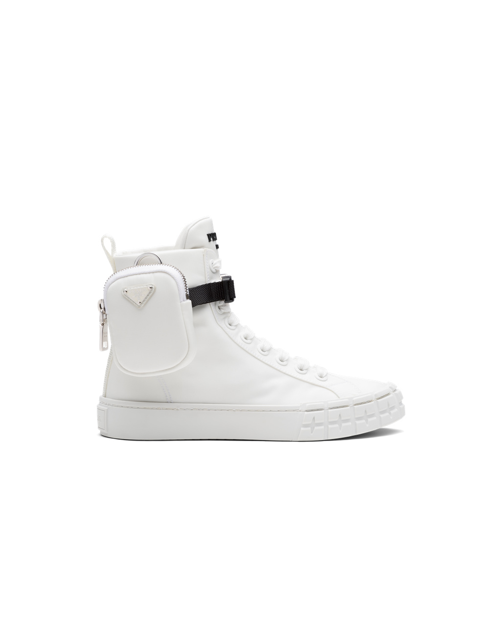 Prada Wheel Re-nylon Gabardine High-top Sneakers Fehér | PTKWQV072