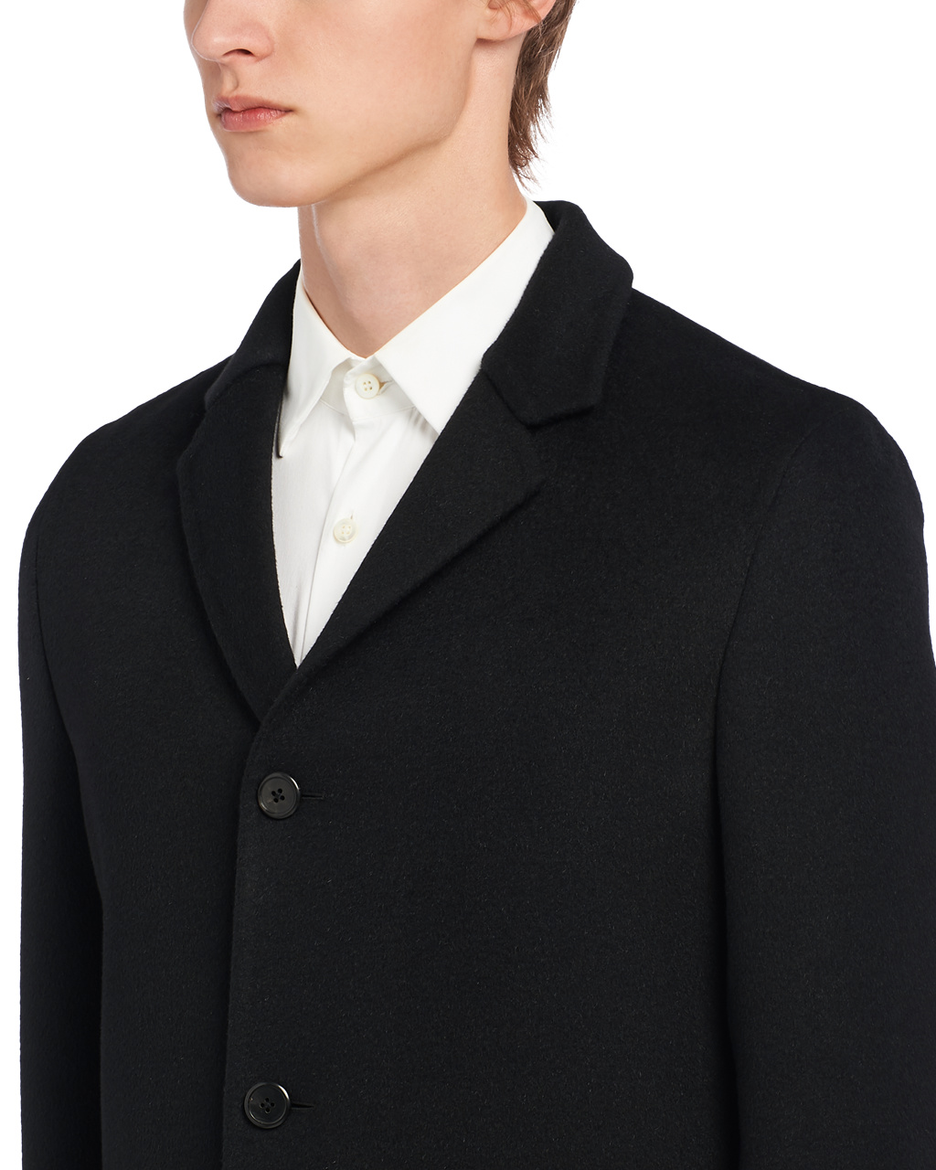 Prada Wool And Angora Coat Fekete | OCADXL739