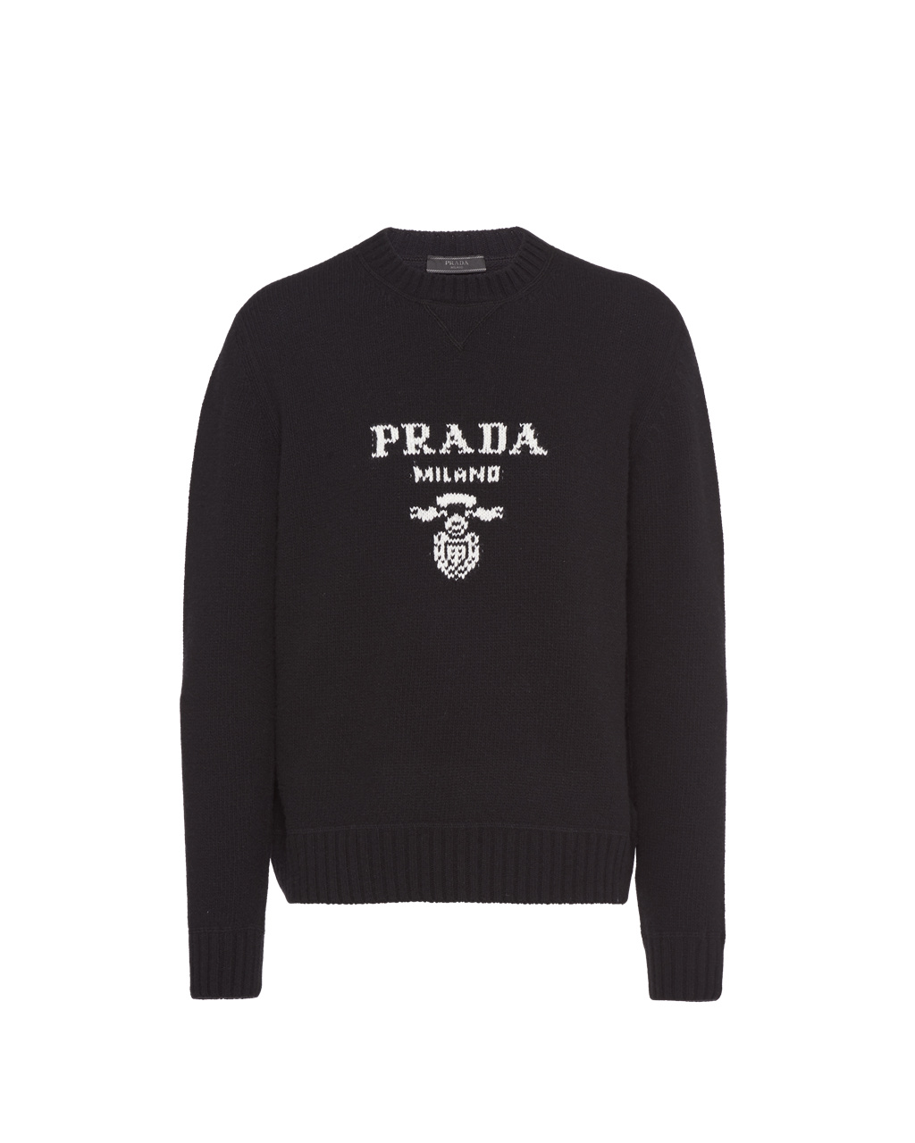 Prada Wool And Cashmere Crew-neck Pulóver Fekete | JICPUW037