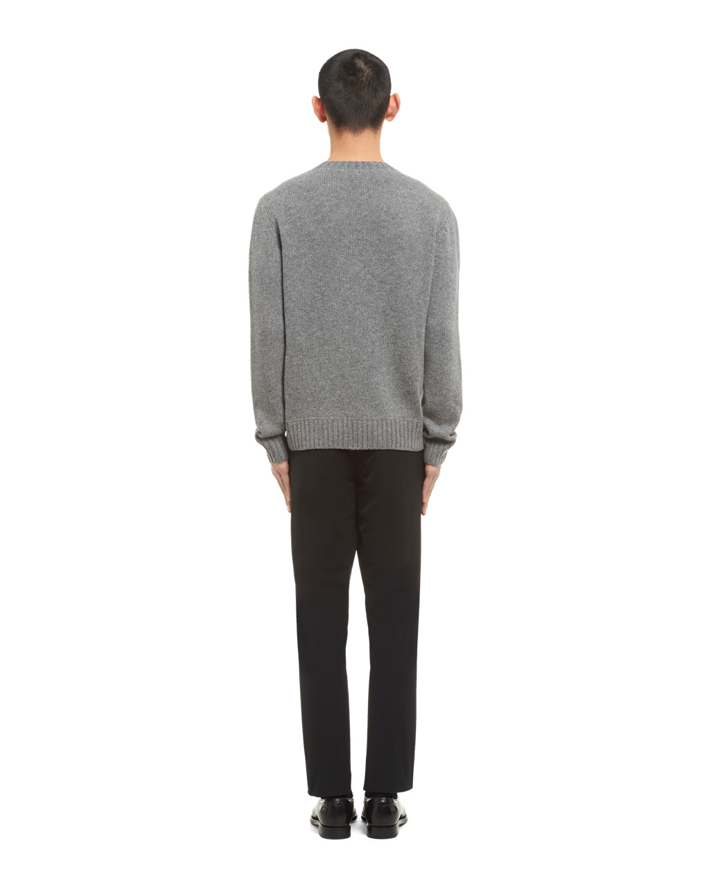 Prada Wool And Cashmere Crew-neck Pulóver Szürke | TQMKCW752