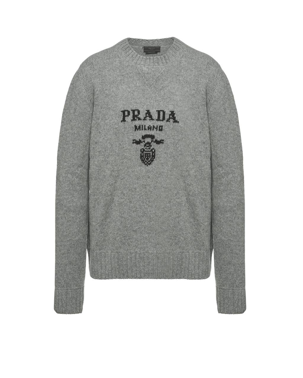 Prada Wool And Cashmere Crew-neck Pulóver Szürke | TQMKCW752