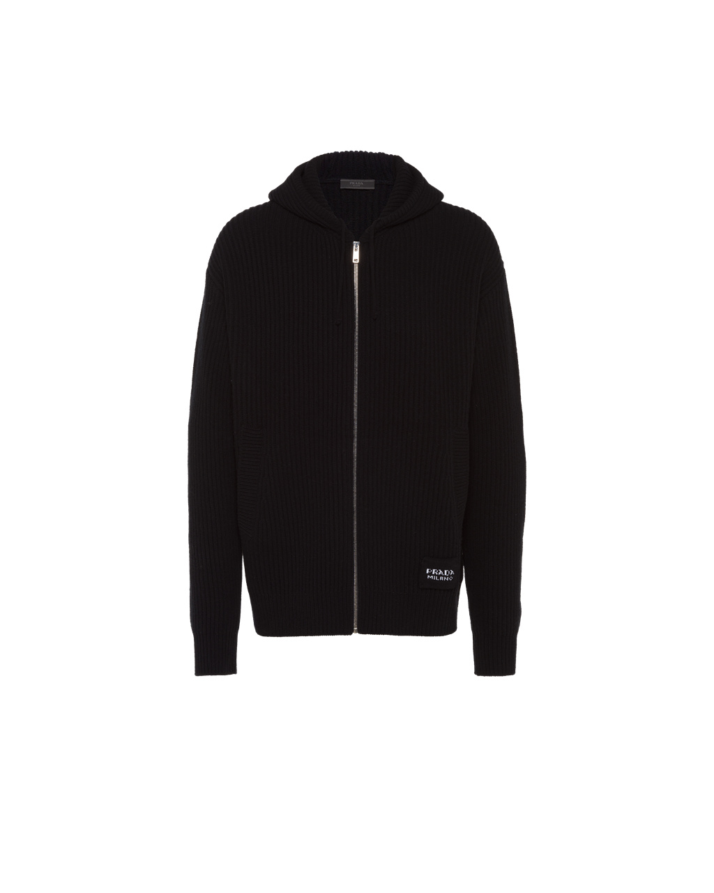 Prada Wool And Cashmere Knit Hoodie Fekete | LMFCUA629