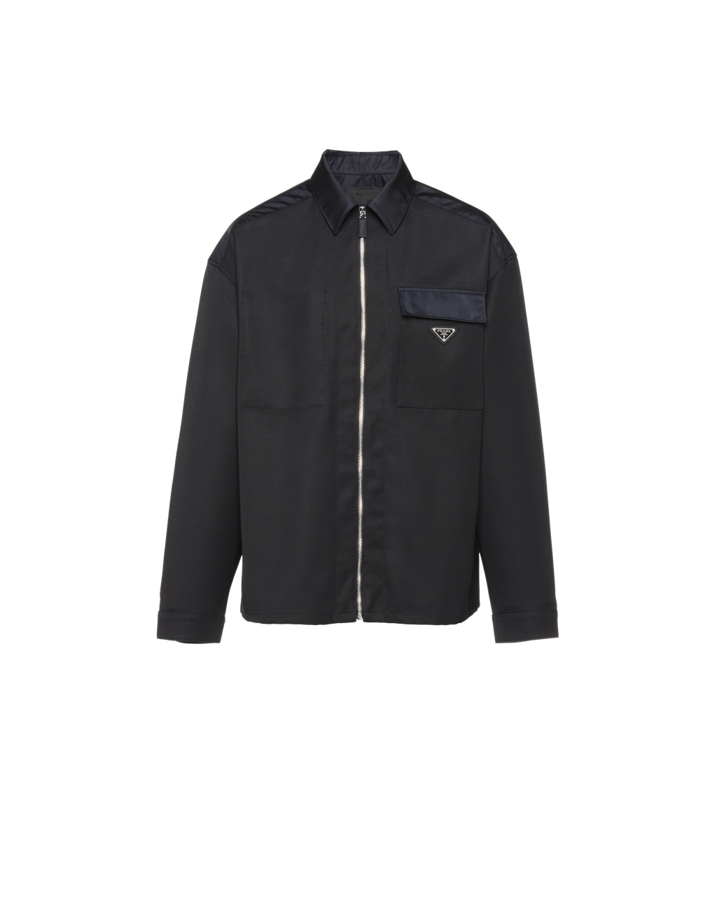 Prada Wool And Re-nylon Shirt Fekete | RQSNOZ392