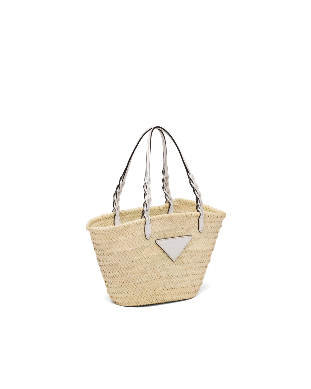 Prada Woven Palm And Bőr Tote Fehér | FZGQDY189