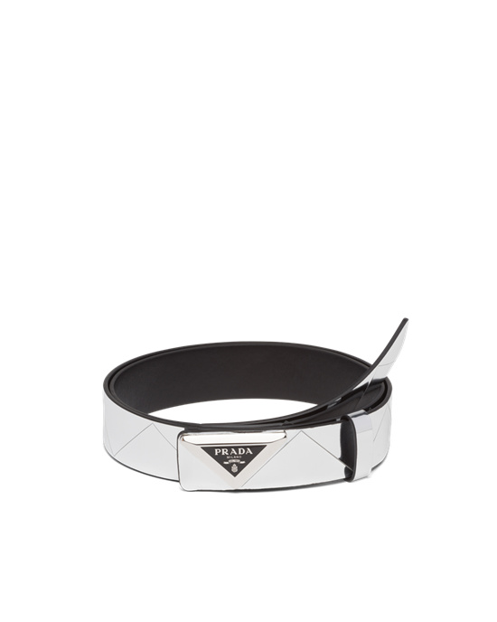 Prada Brushed Bőr Belt Titán | JDSZPN624