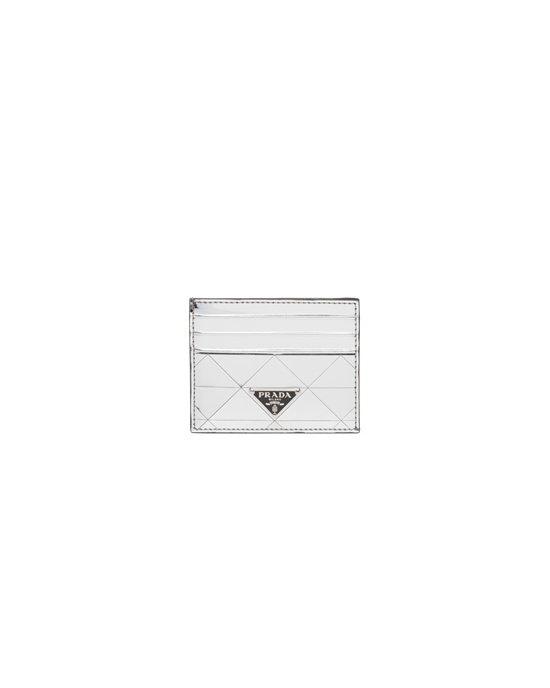 Prada Brushed Bőr Card Holder Titán | OVRQAD931