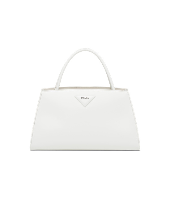 Prada Brushed Bőr Handbag Fehér | VZQFSX843