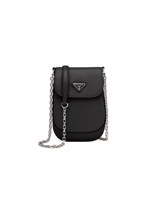 Prada Brushed Bőr Mini-bag Fekete | LVNODF267