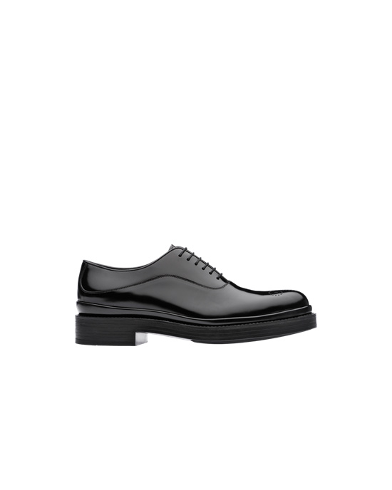 Prada Brushed Bőr Oxford Shoes Fekete | ZTOECH983