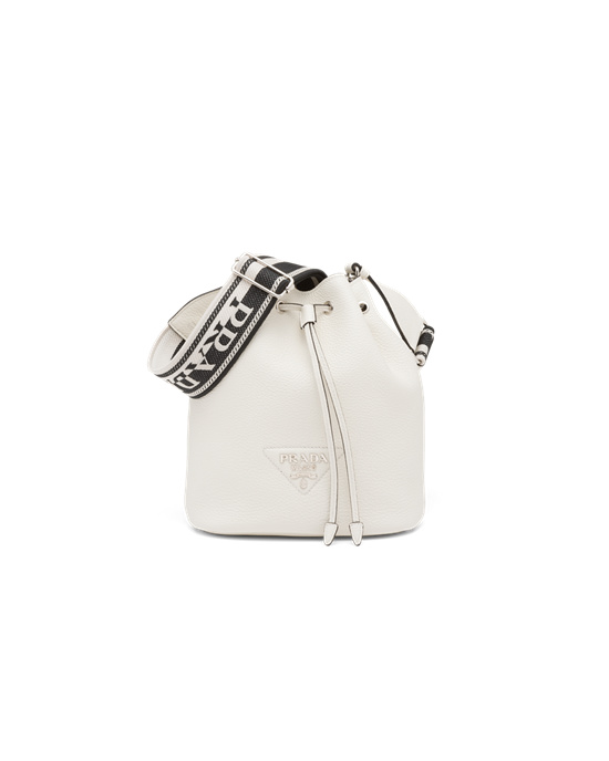 Prada Bőr Bucket Bag Fehér | XRMIOQ715