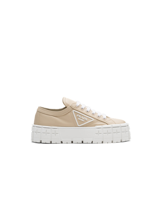 Prada Double Wheel Nylon Gabardine Sneakers Bézs | DAPRVN891