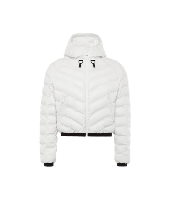 Prada Light Nylon Csuklyás Puffer Jacket Fehér | MNXUWF093