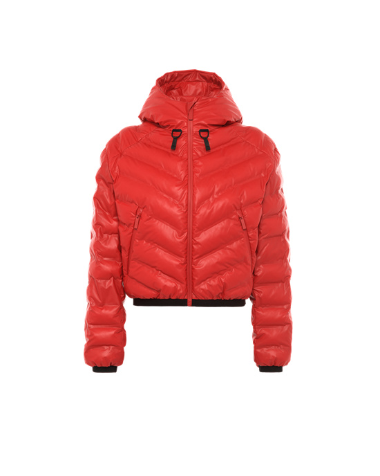 Prada Light Nylon Csuklyás Puffer Jacket Piros | PYISCD369