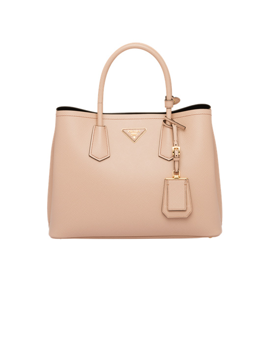 Prada Medium Saffiano Bőr Double Prada Bag Fekete | KZDNHG986