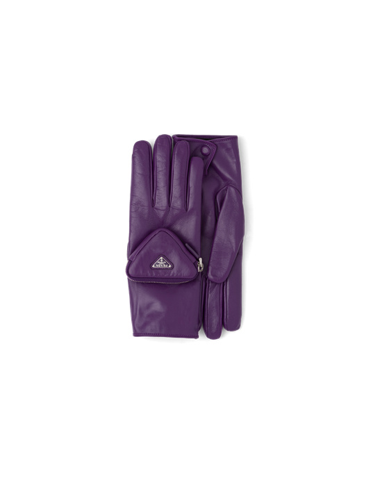 Prada Napa Bőr Gloves Cyclamen | DIHAOY015