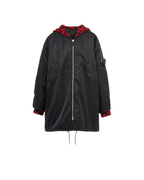 Prada Oversized Re-nylon Raincoat Fekete | NVEFOS396