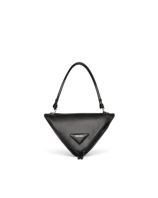 Prada Padded Nappa Bőr Handbag Fekete | URYKLZ586