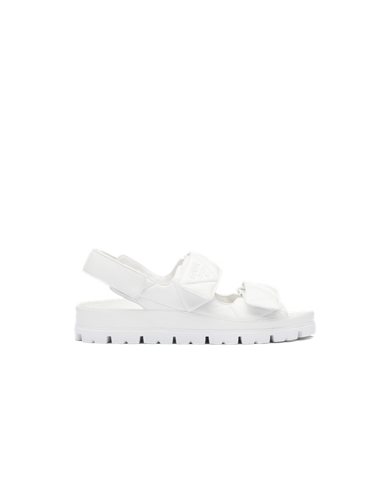 Prada Padded Nappa Bőr Sandals Fehér | MEYXHA756