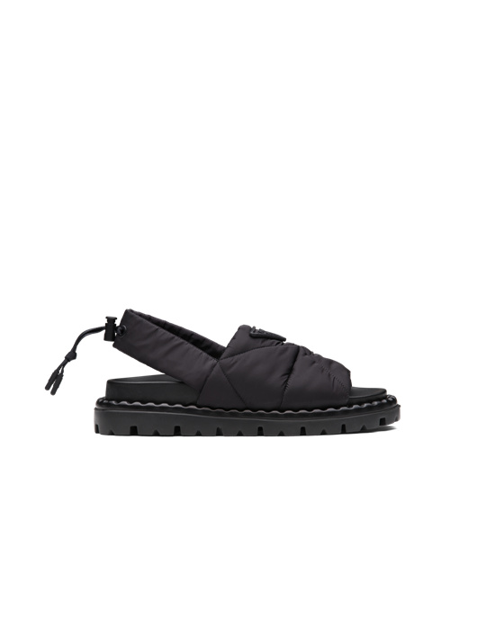 Prada Padded Nylon Sandals Fekete | LQJESH297