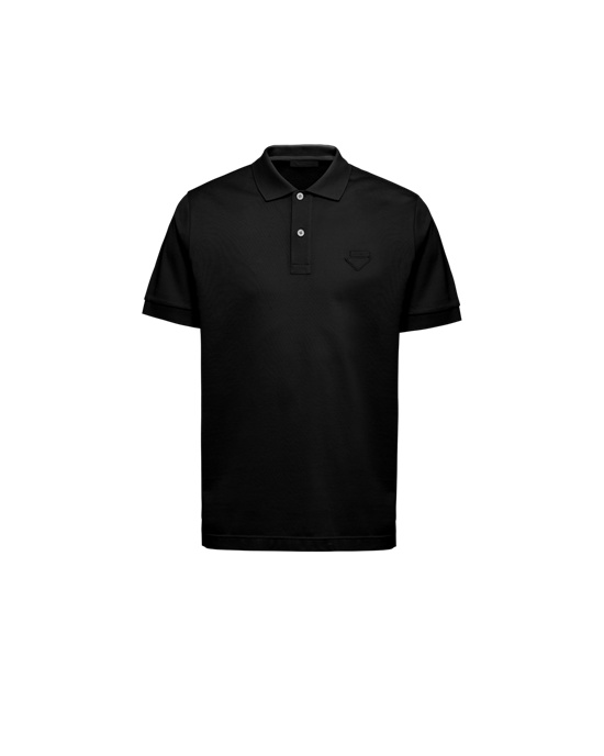 Prada Piqué Polo Shirt Fekete | LKTZRH431