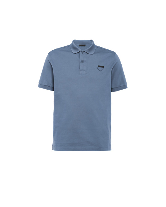 Prada Piqué Polo Shirt Kék | RKAFUT243