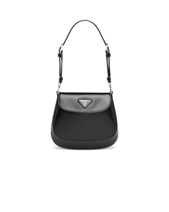 Prada Prada Cleo Brushed Bőr Mini Bag Fekete | YLXFVW395