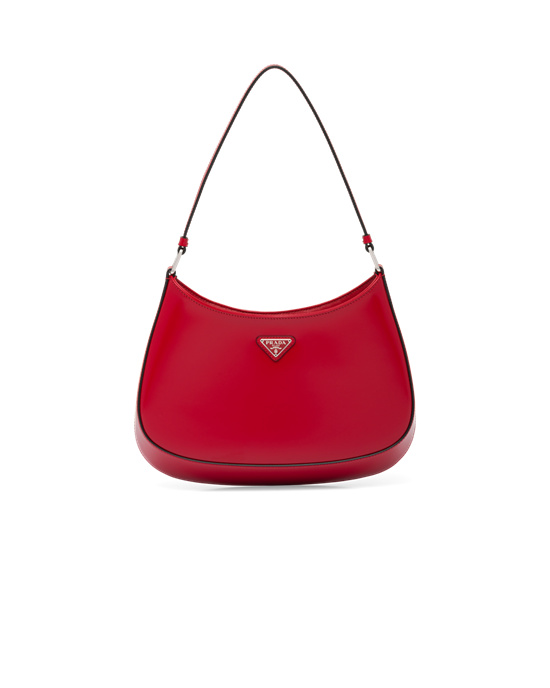 Prada Prada Cleo Brushed Bőr Shoulder Bag Scarlet | GDZBWS301