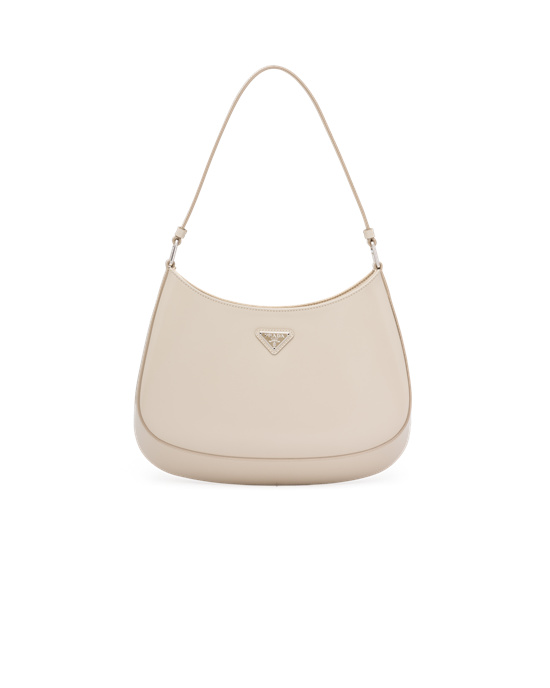 Prada Prada Cleo Brushed Bőr Shoulder Bag Bézs | LPABZF801