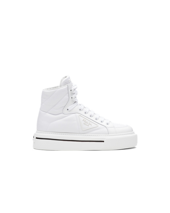 Prada Prada Macro Re-nylon And Brushed Bőr High-top Sneakers Fehér | LOTMYS632