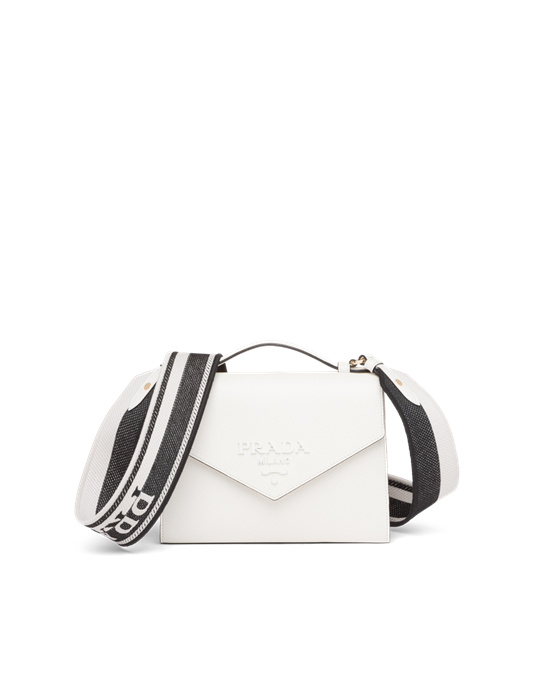 Prada Prada Monochrome Saffiano And Bőr Bag Fehér | CNEAKQ340