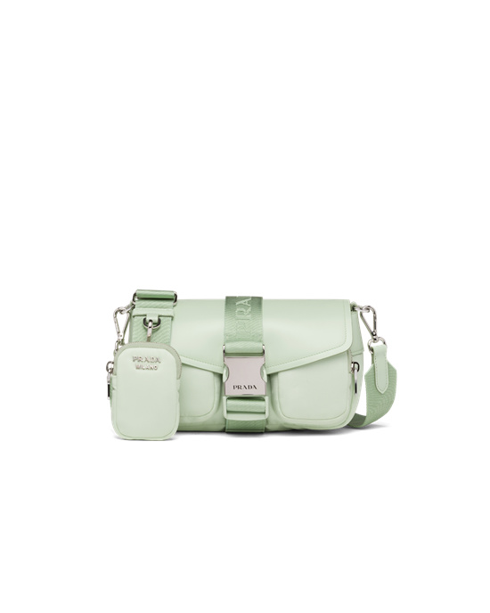 Prada Prada Pocket Nylon And Brushed Bőr Bag Aqua | FLCSKY058