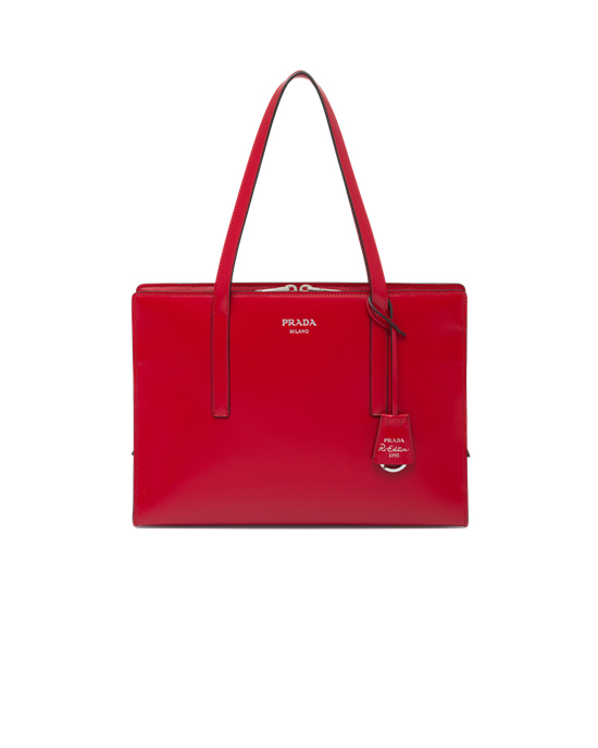 Prada Prada Re-edition 1995 Brushed-leather Medium Handbag Scarlet | XAODWE728