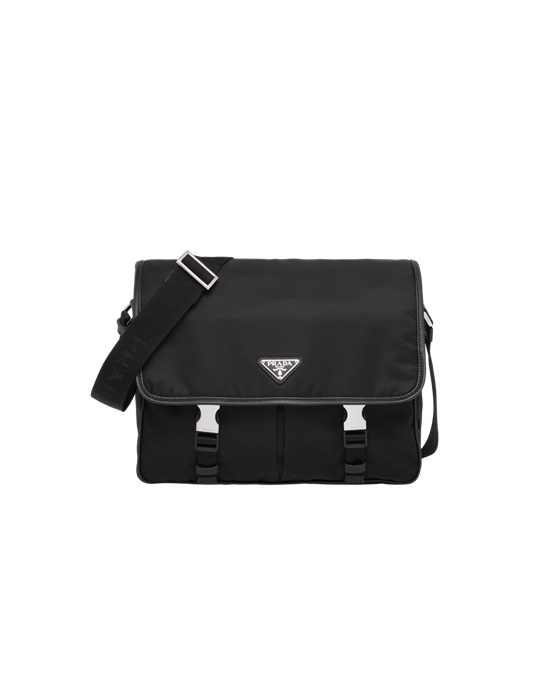 Prada Re-nylon And Saffiano Bőr Shoulder Bag Fekete | XQURLC127