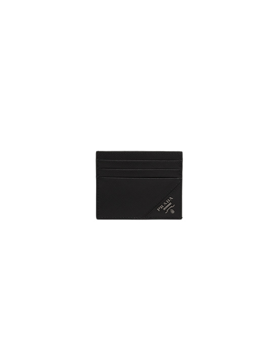 Prada Saffiano Bőr Card Holder Fekete | RGMDKV709