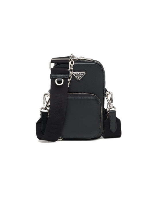 Prada Saffiano Bőr Mini Bag Fekete | PLWHUQ491