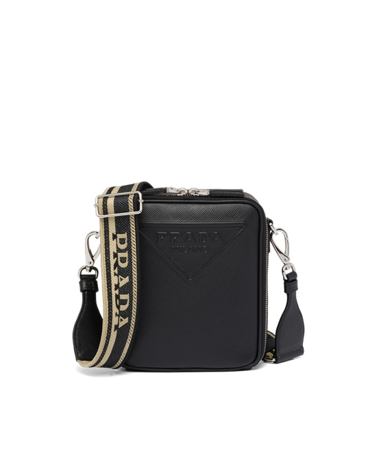 Prada Saffiano Bőr Shoulder Bag Fekete | RDTOXZ841