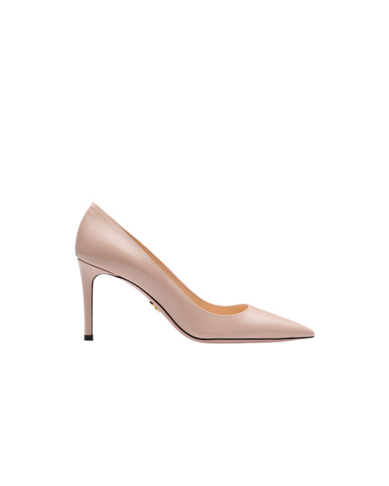 Prada Saffiano Textured Lakkbőr Bőr Pumps Rózsaszín | KVEQGH573