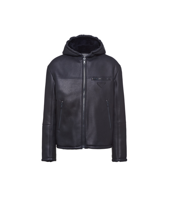 Prada Sheepskin Blouson Jacket Sötétkék | UVFJSR612