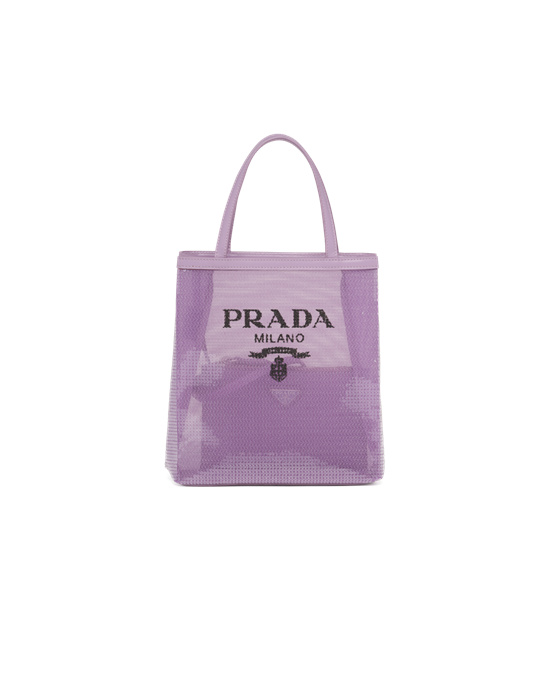 Prada Small Sequined Mesh Tote Bag Lily | WUTDMG645