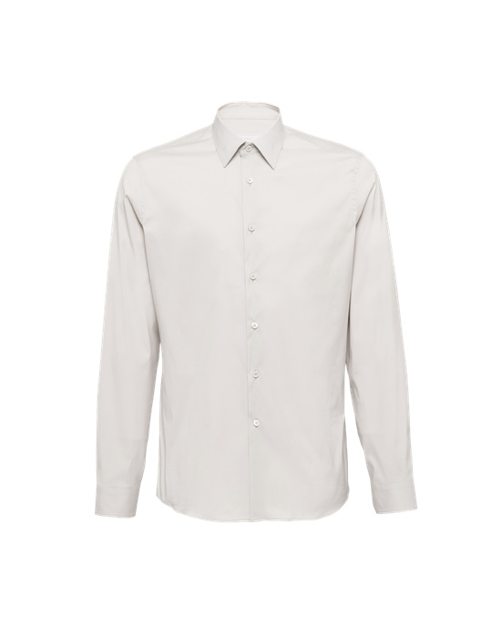 Prada Stretch Poplin Shirt Pearl Gray | EDTZQV207