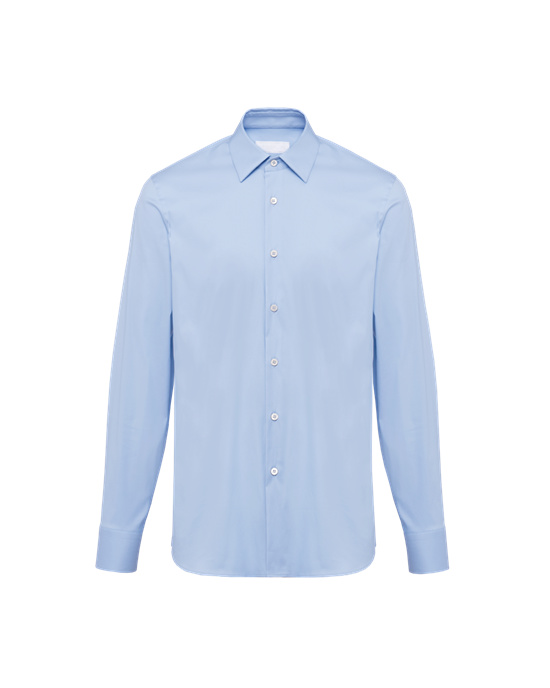 Prada Stretch Poplin Shirt Sötétkék | BHZIQC670