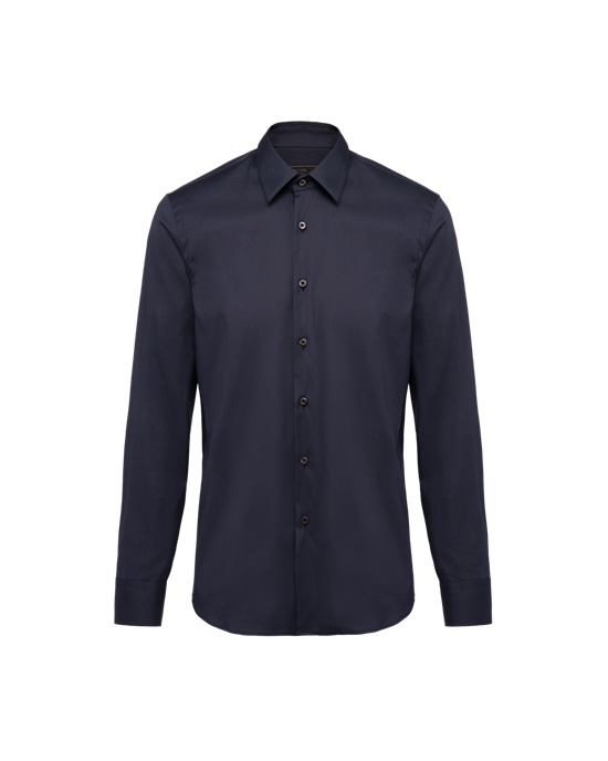 Prada Stretch Poplin Shirt Sötétkék | HLXGKI267