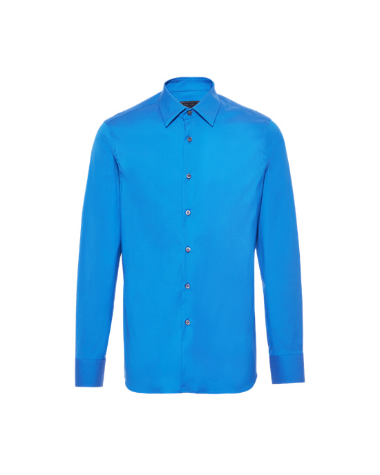 Prada Stretch Poplin Shirt Világos Kék | YXCDMH649